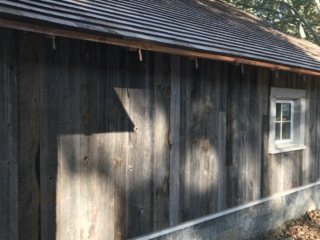 Reclaimed Mixed Softwood Grey Barn Board Ship Lap Joint - Exterior of Garage