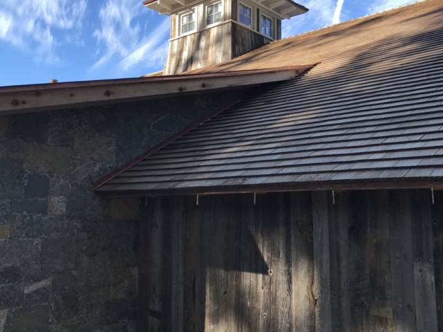 Reclaimed Mixed Softwood Grey Barn Board Ship Lap Joint - Exterior of Garage
