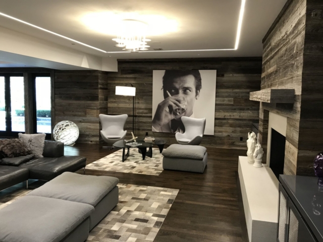 Reclaimed Mixed Softwood Grey Barn Board Ship Lap Joint - Living Room