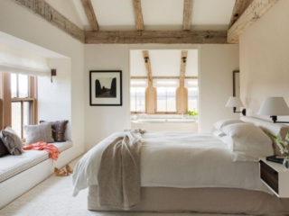 Reclaimed Hand Hewn Beams - Master Bedroom