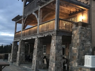 Reclaimed Hand Hewn Beams - Exterior Porch