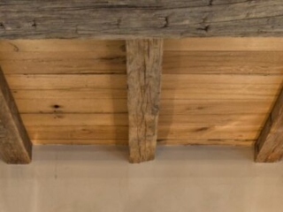 Reclaimed Oak Hand Hewn Beams - White Oak Ceiling Planking