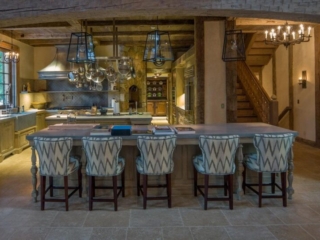 Reclaimed Hand Hewn Beams - Kitchen