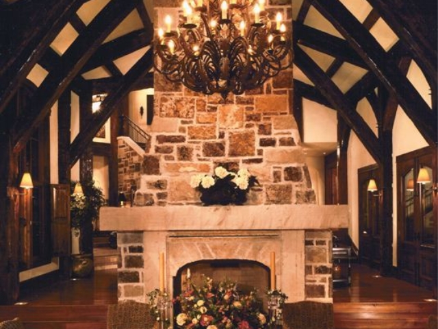 Reclaimed Hand Hewn Beams Timber Frame - Living Room
