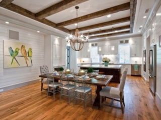 Reclaimed Hand Hewn Beams - Kitchen