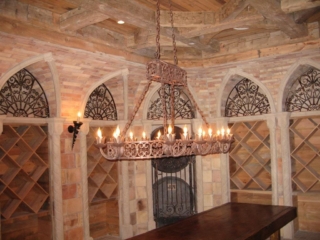 Reclaimed Hand Hewn Beams - Wine Cellar