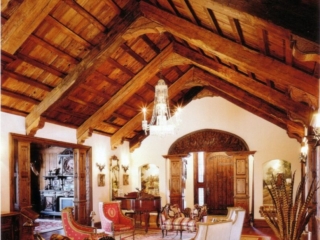 Reclaimed Hand Hewn Beams - Corbels - Mushroom Board Ceiling Planking