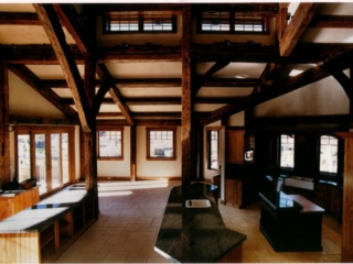 Reclaimed Hand Hewn Beams Timber Frame - Kitchen