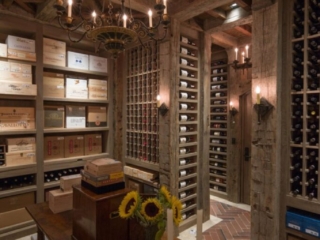 Reclaimed Hand Hewn Beams - Wine Cellar