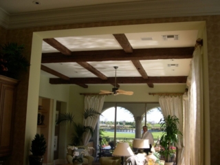 Reclaimed Hand Hewn Beams - Living Room