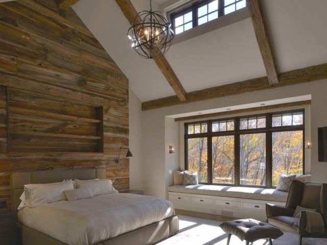 Reclaimed Hand Hewn Beams - Master Bedroom