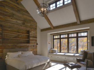 Reclaimed Hand Hewn Beams - Master Bedroom