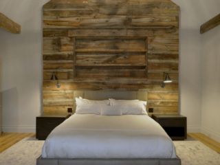 Reclaimed Hand Hewn Beams - Wall planking - Master Bedroom