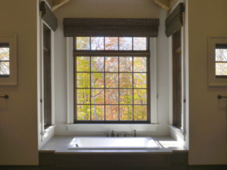 Reclaimed Hand Hewn Beams - Master Bathroom