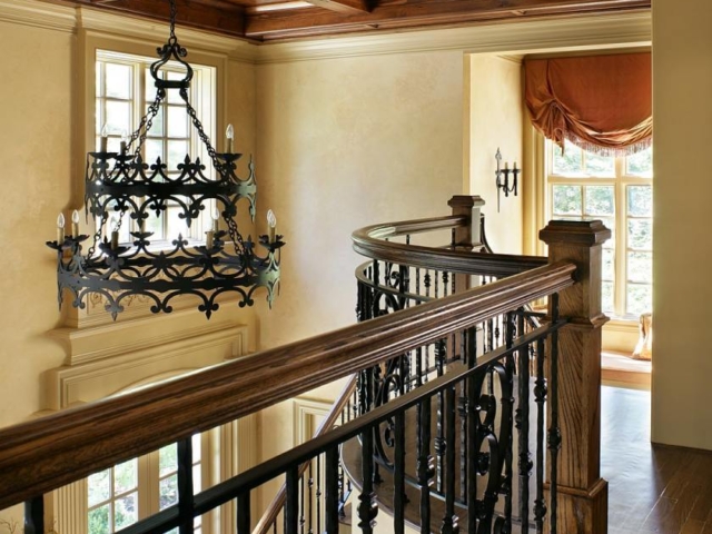 Reclaimed Douglas Fir Box Beams and Moldings - Stair Hall