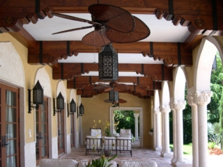 Reclaimed Douglas Fir Beams S4S with Corbels and Metal Straps -Exterior Patio