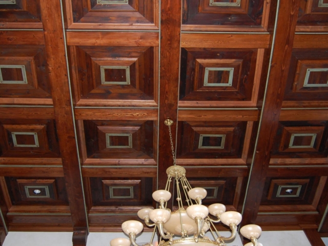 Reclaimed Douglas Fir Beams with Insert Panels - Living Room
