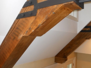 Reclaimed Red Oak Circular Sawmark Hit or Miss Sanded Truss Bracket