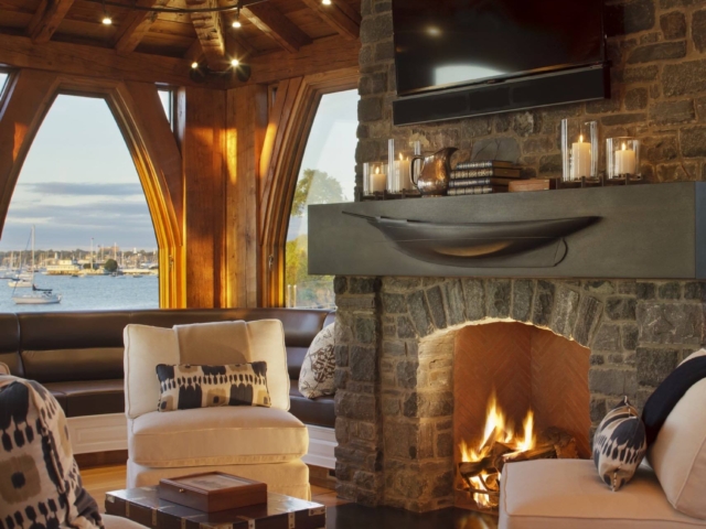 Reclaimed Chestnut Rafters Rehewn and Ceiling Planking - Boat House