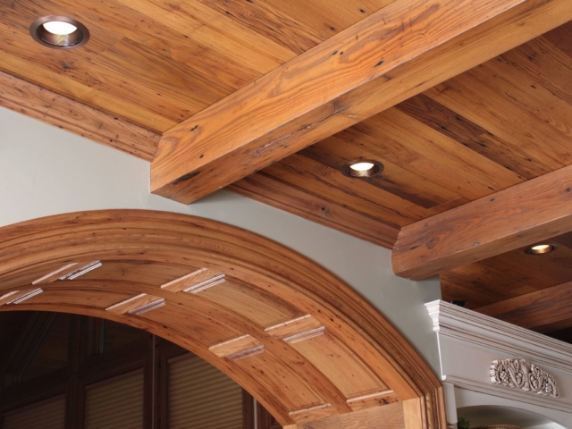 Reclaimed Chestnut Box Beams and Ceiling Plan king - Kitchen