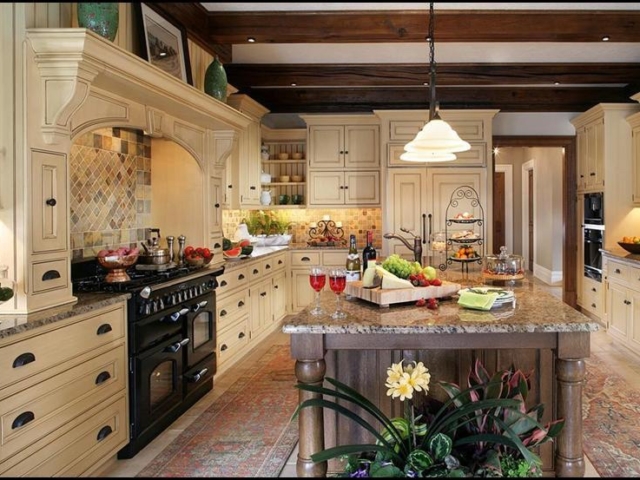Reclaimed Ash Beams S4S with Crown Molding - Kitchen