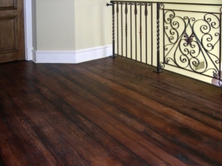 Reclaimed Ash Flooring with Dark Stain