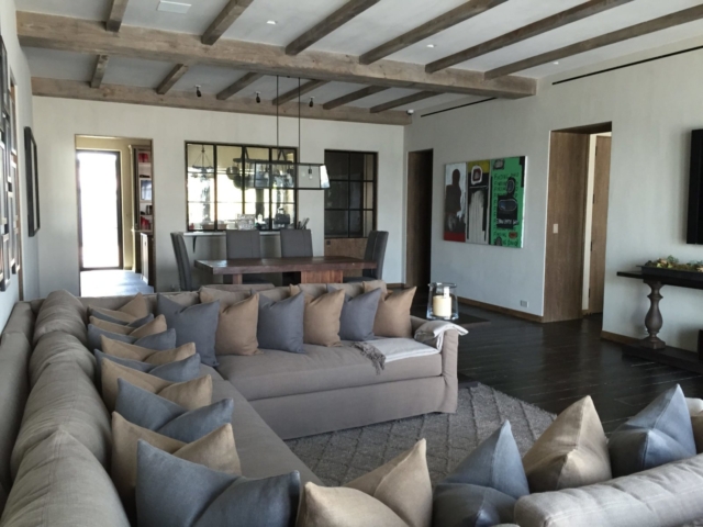 Newly Aged White Pine Beams - Living Room