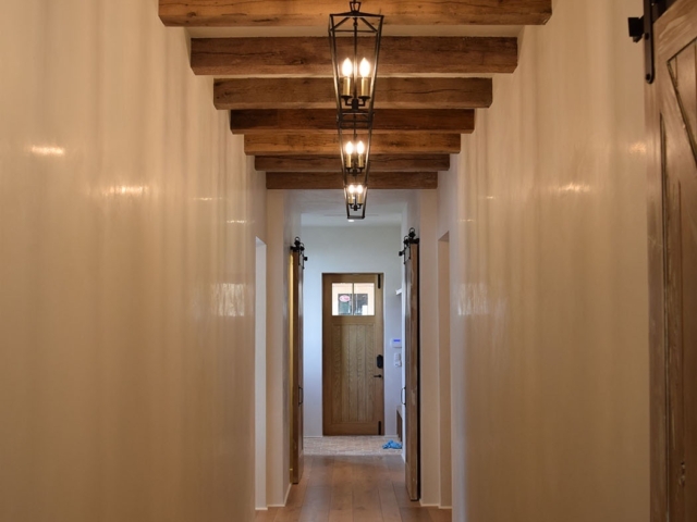 Reclaimed Natural Patina Circular Sawmark Beams - Hallway