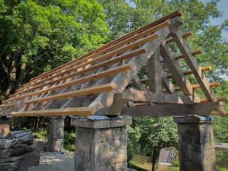 Reclaimed Douglas Fir  Re-Hewn Trusses and Plates