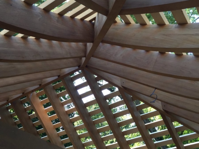 Burmese Teak Pool Pavilion Curved Hip Rafters