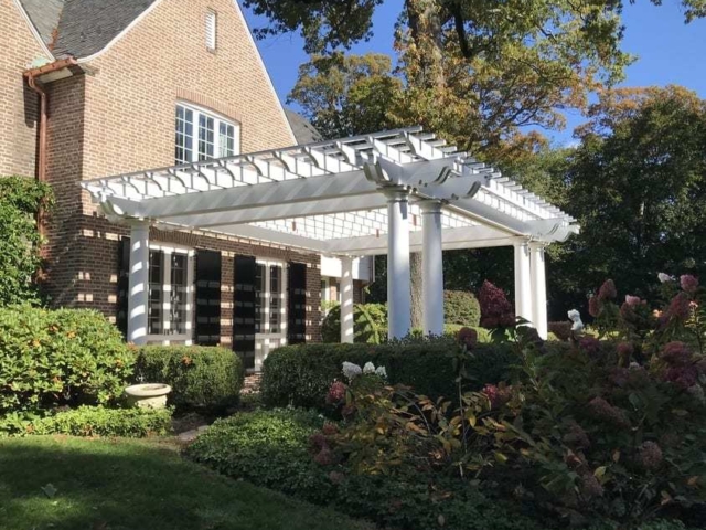 Reclaimed Western Red Clear Cedar Pergola Painted
