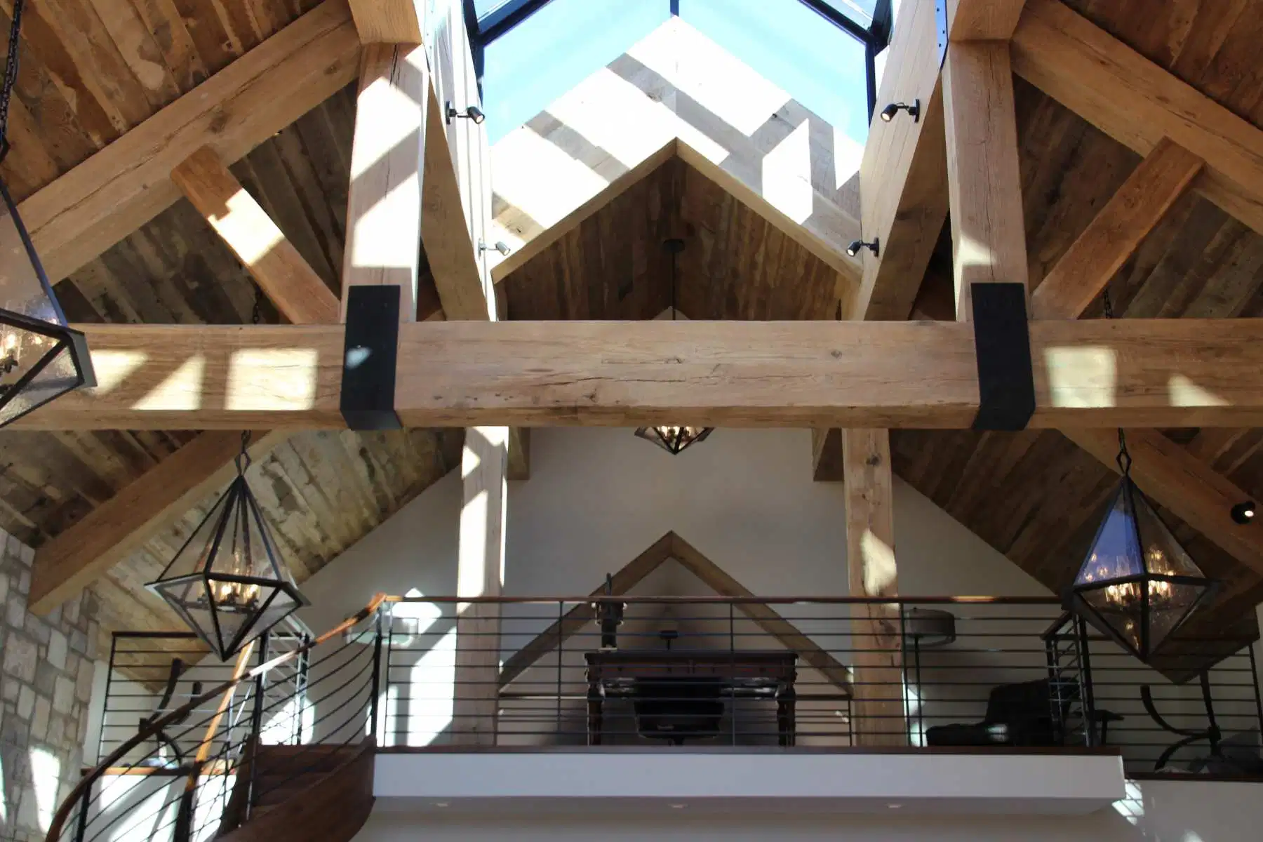 Queen Post style timber trusses