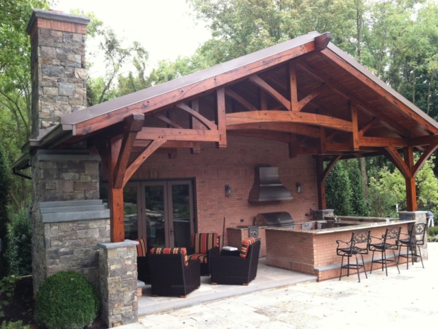 Reclaimed Douglas Fir S4S Hammer Beam Structural Trusses