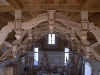 Reclaimed Chestnut Decorative Rafters with Finials
