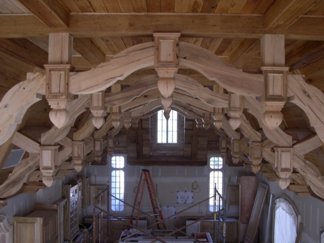 Reclaimed Chestnut Decorative Rafters with Finials