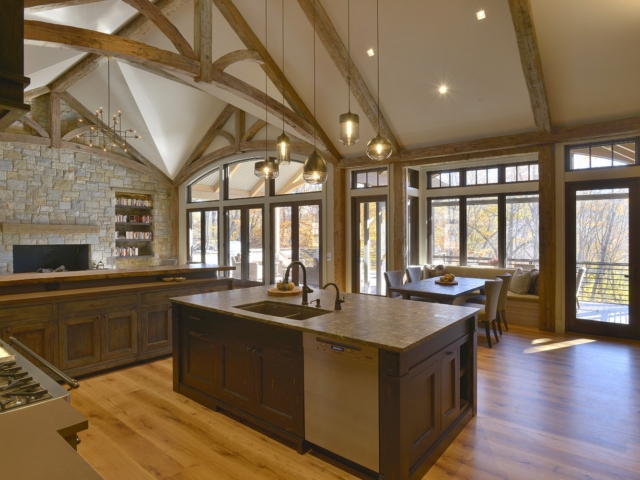 Reclaimed Mixed Softwood Hand Hewn Beam Curved Trusses