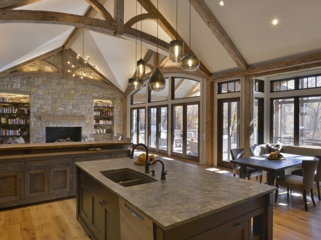 Reclaimed Mixed Softwood Hand Hewn Beam Curved Trusses