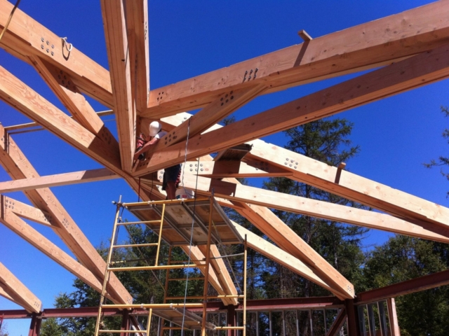 Douglas Fir Trusses with Knife Plate Connections