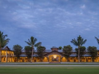 Exterior of Horse Barn with 48 White Pine Trusses