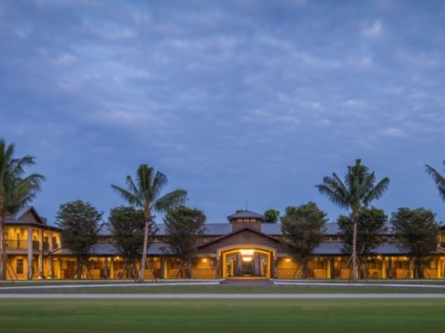 Exterior of Horse Barn with 48 White Pine Trusses