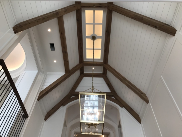 Reclaimed White Oak S4S Beams - Entry Foyer