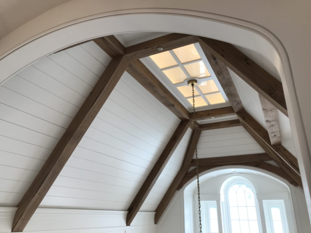 Reclaimed White Oak S4S Beams - Entry Foyer