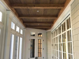 Reclaimed White Oak S4S Beams - Ceiling Planking - Exterior Porch