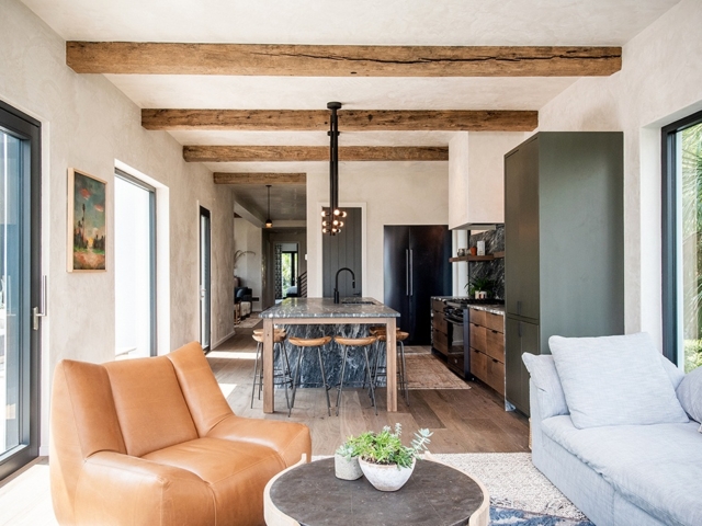 Reclaimed Mixed Hardwood Natural Patina Beams - Kitchen