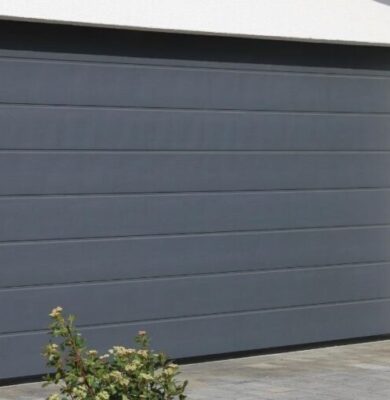 An interior garage door.