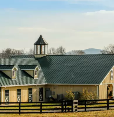 A picture of a post frame home