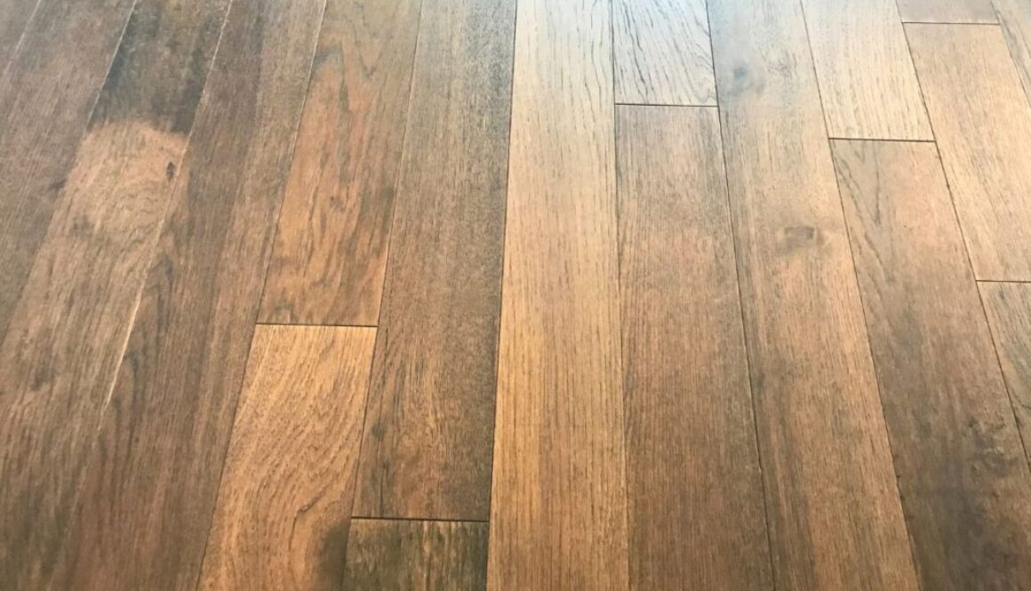 A hardwood floor with a beautiful stain and finish.