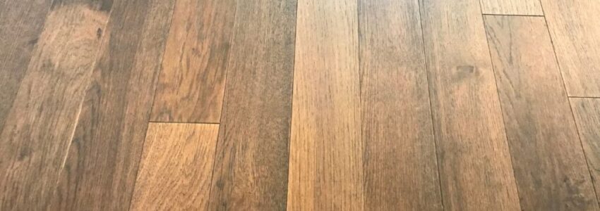 A hardwood floor with a beautiful stain and finish.