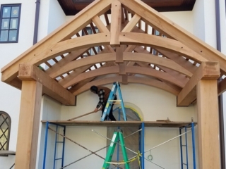 Clear Western Red Cedar Curved Trusses Posts and Plates