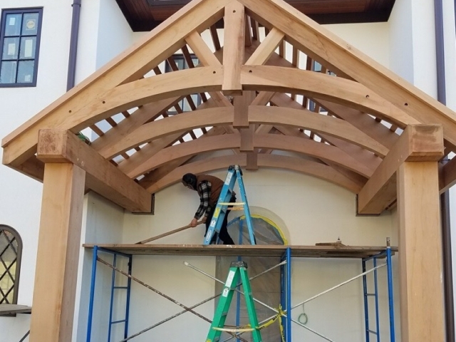 Clear Western Red Cedar Curved Trusses Posts and Plates